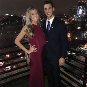 Formal two piece gown burgundy